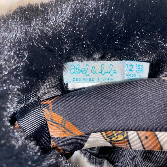 Faux Fur Collar with Scarf Tie Girls Size 12 Years - Picture 4 of 9